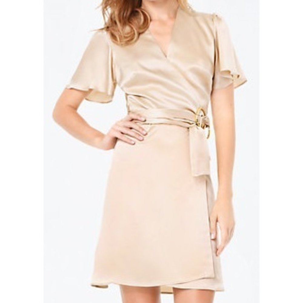 Dream Clothing Annabelle cream silk wrap dress